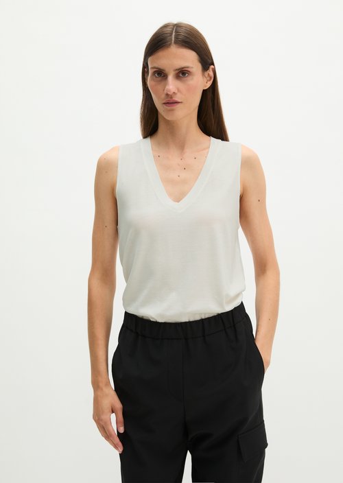 Regular jersey top — White Cotton