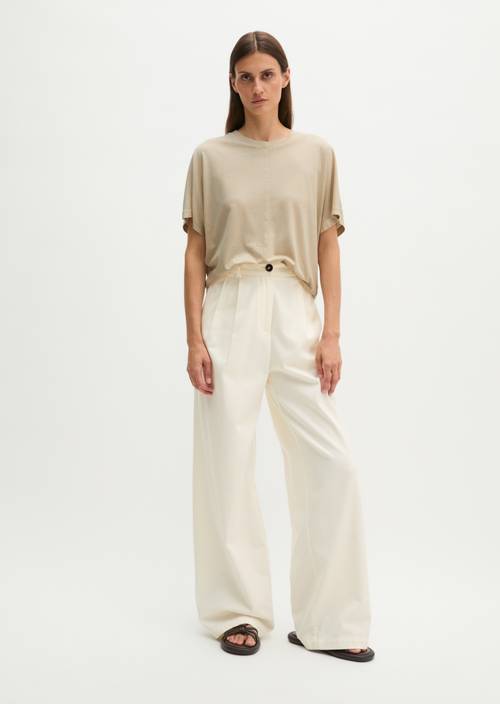 T-shirt regular Linen Beige en vue de face