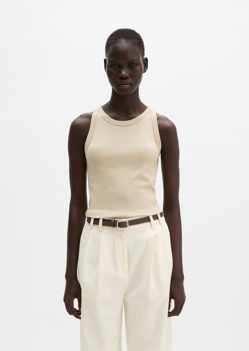 Regular tank top — Linen Beige