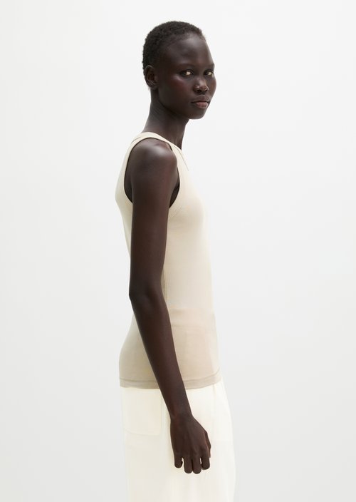 Regular tank top — Linen Beige