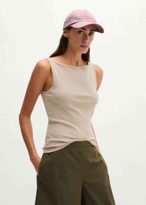 Regular tank top — Linen Beige