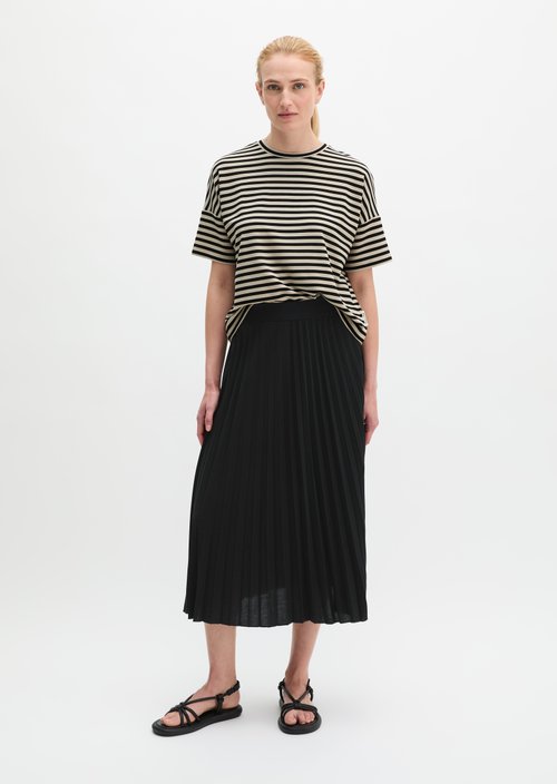 Jersey pleated skirt flared — Black