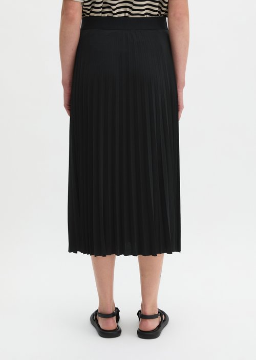 Jersey pleated skirt flared — Black (alternate view)