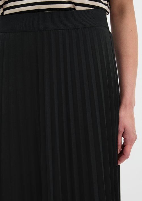 Jersey pleated skirt flared — Black