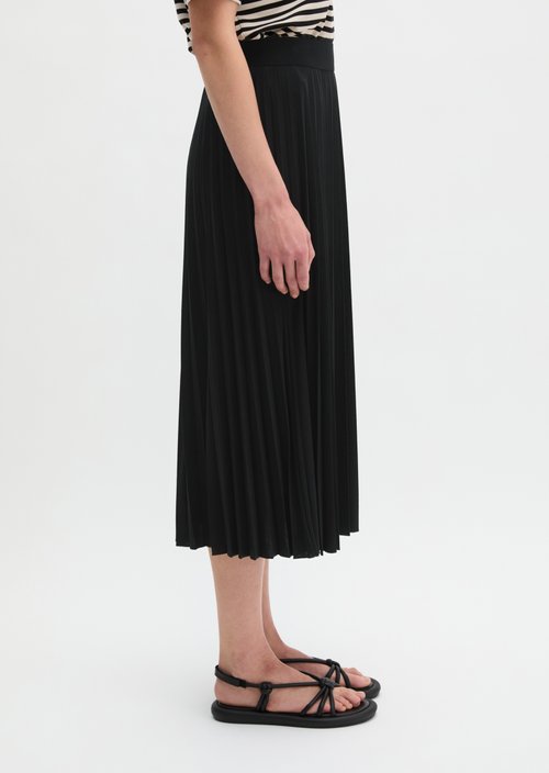 Jersey pleated skirt flared — Black