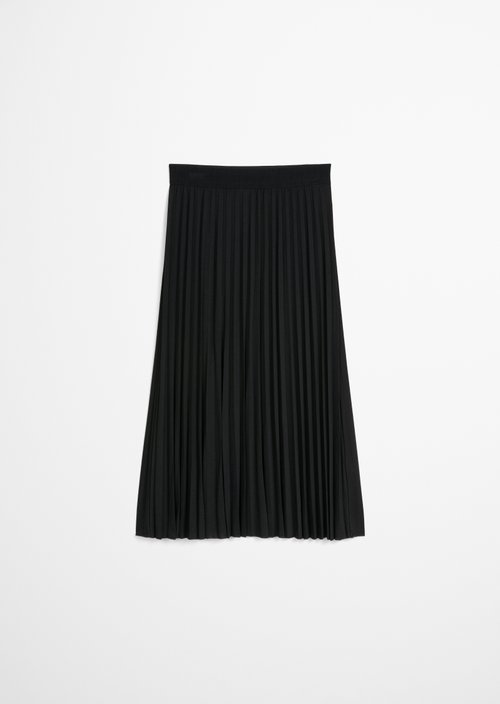 Jersey pleated skirt flared — Black
