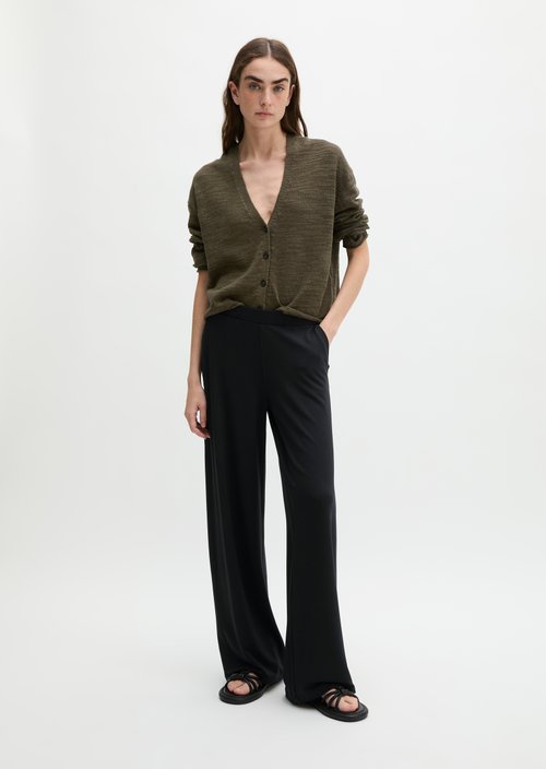 Jersey pants wide — Black