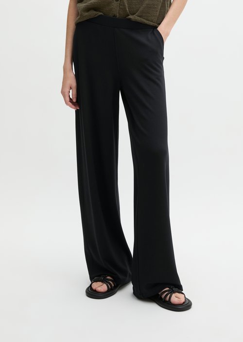 Jersey pants wide — Black