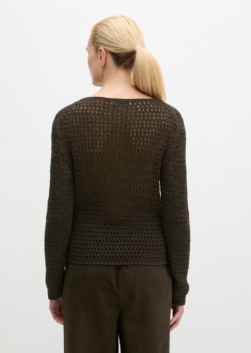 Regular mesh sweater — Dark Green