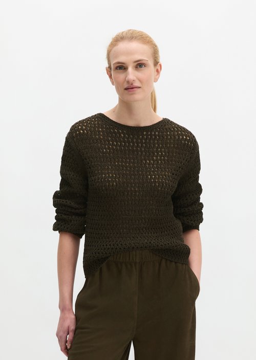 Regular mesh sweater — Dark Green