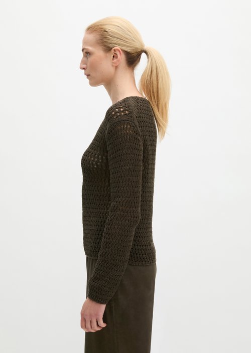 Regular mesh sweater — Dark Green