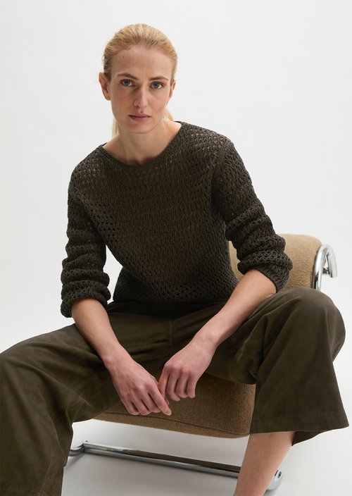 Regular mesh sweater — Dark Green