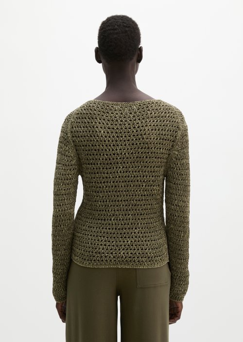 Regular mesh sweater — Medium Green