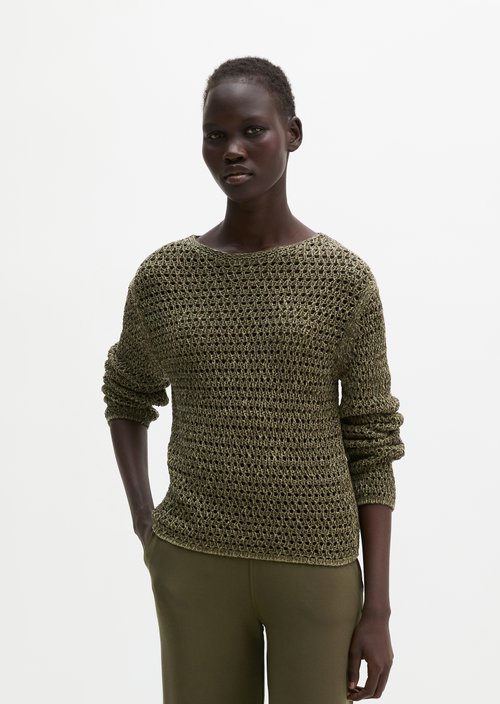 Regular mesh sweater — Medium Green