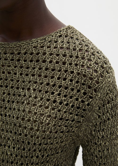 Regular mesh sweater — Medium Green