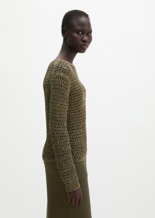 Regular mesh sweater — Medium Green