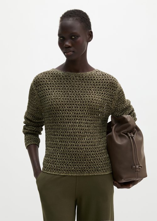 Regular mesh sweater — Medium Green