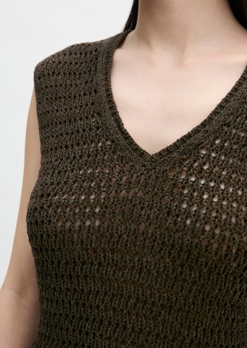 Net sweater slim — Dark Green