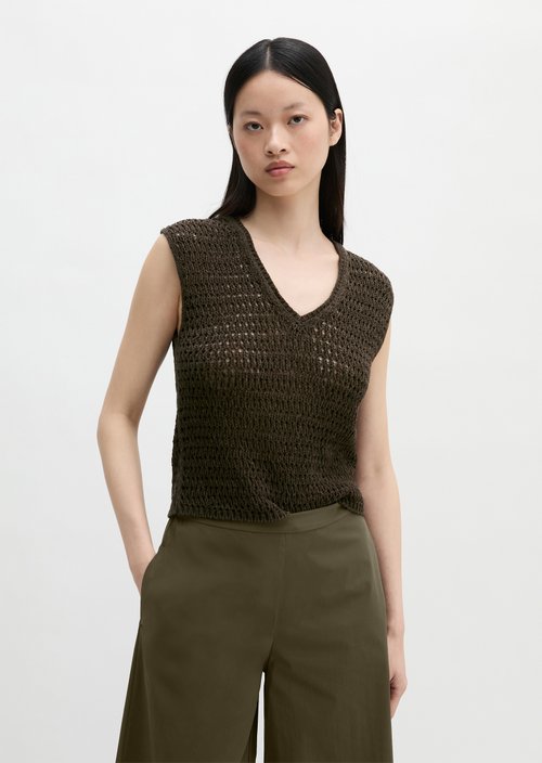 Net sweater slim — Dark Green