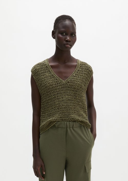 Net sweater slim — Medium Green