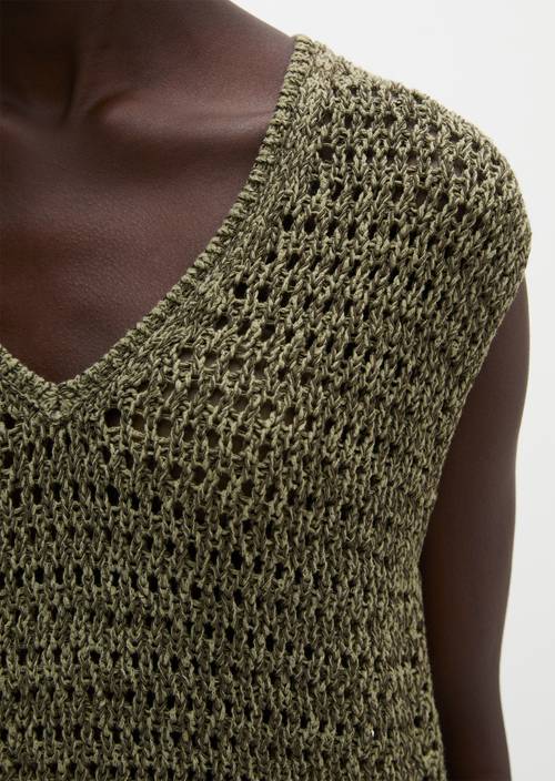 Net sweater slim Medium Green in detail view