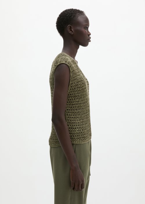 Net sweater slim — Medium Green
