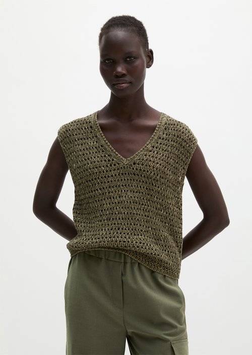 Net sweater slim — Medium Green