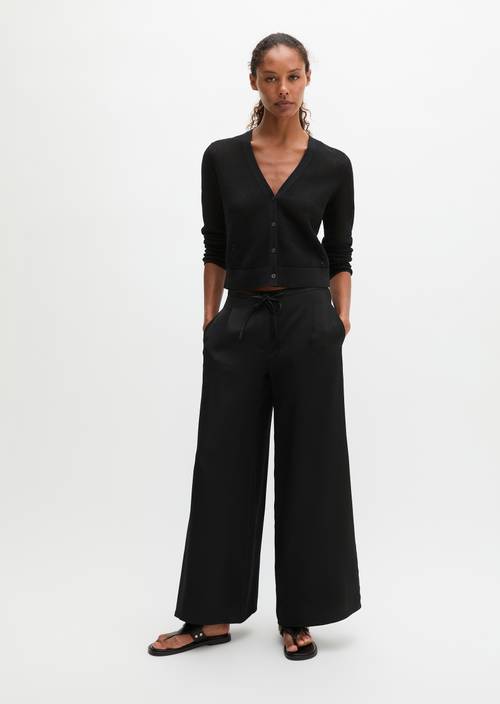Ajour-Cardigan regular Black in Frontalansicht