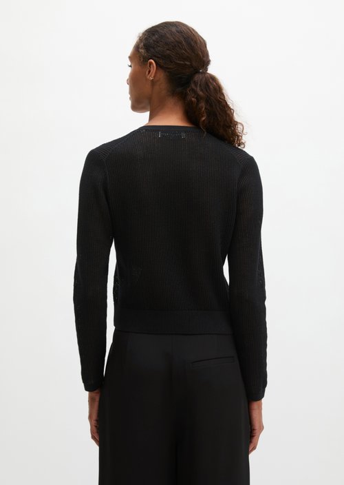 Ajour cardigan regular — Black