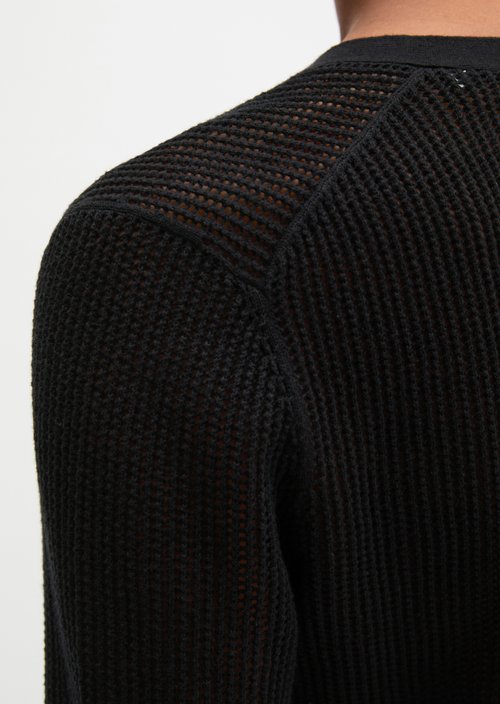 Ajour cardigan regular — Black