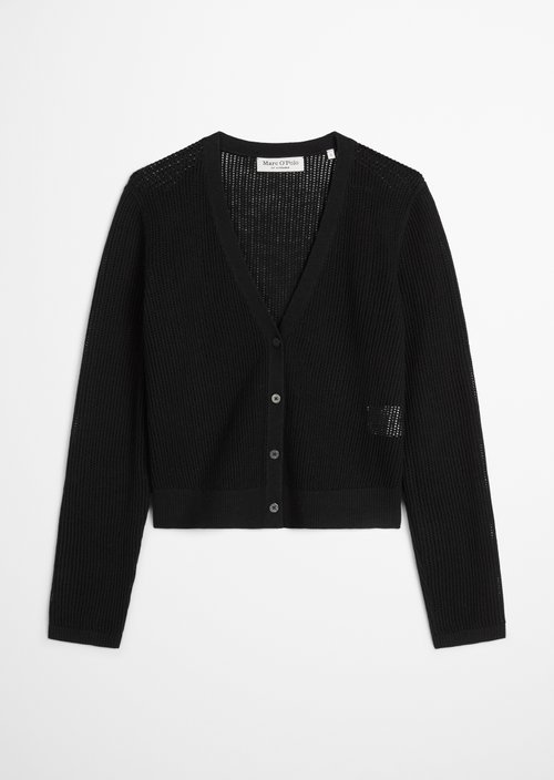 Ajour cardigan regular — Black
