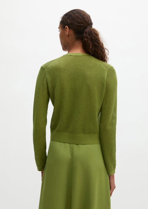 Ajour cardigan regular — Shaded Fern