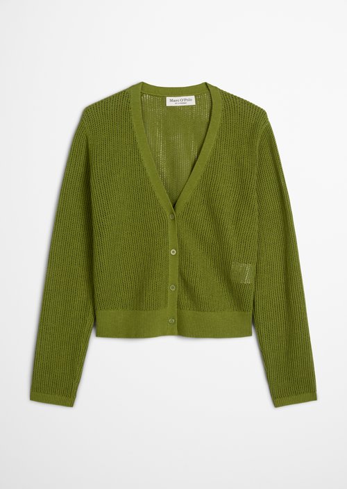 Ajour cardigan regular — Shaded Fern