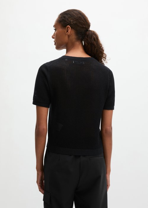 Ajour sweater regular — Black