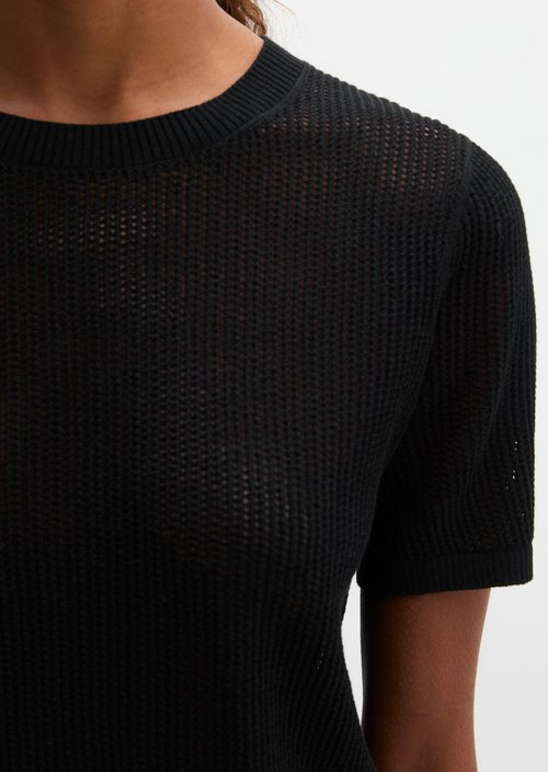 Ajour sweater regular — Black