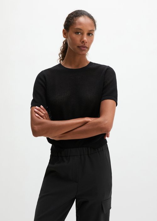 Ajour sweater regular — Black