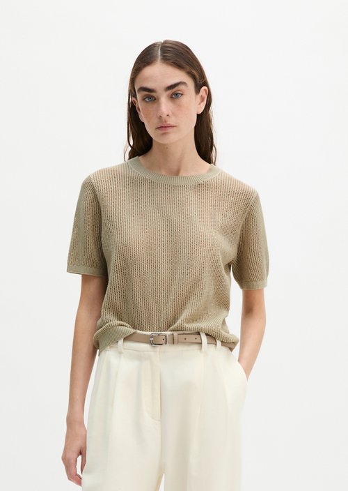 Ajour sweater regular — Linen Beige