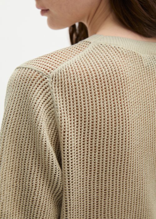 Ajour sweater regular — Linen Beige