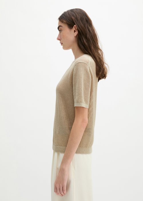 Ajour sweater regular — Linen Beige