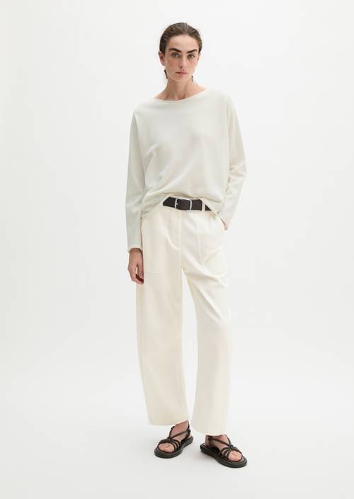 Pull oversized White Cotton en vue de face