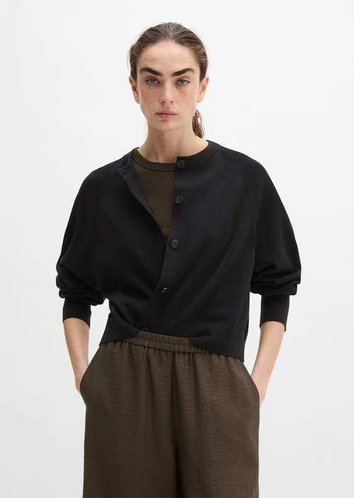Cardigan oversized Black in front view