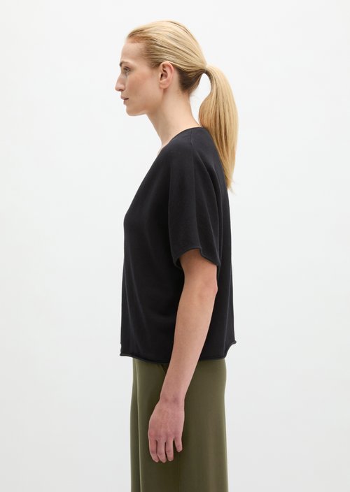 Short sleeve sweater loose — Black
