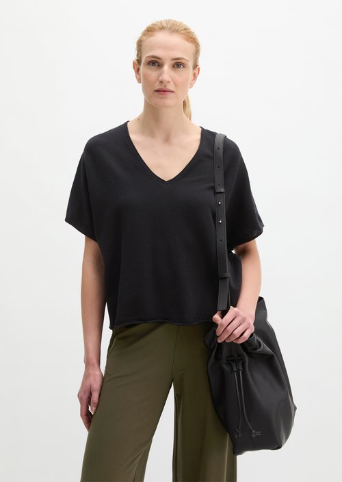 Short sleeve sweater loose — Black