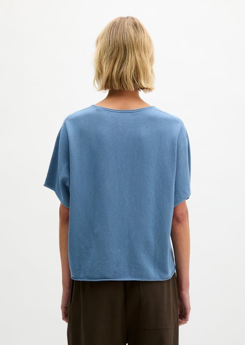 Short sleeve sweater loose — Provincial Blue