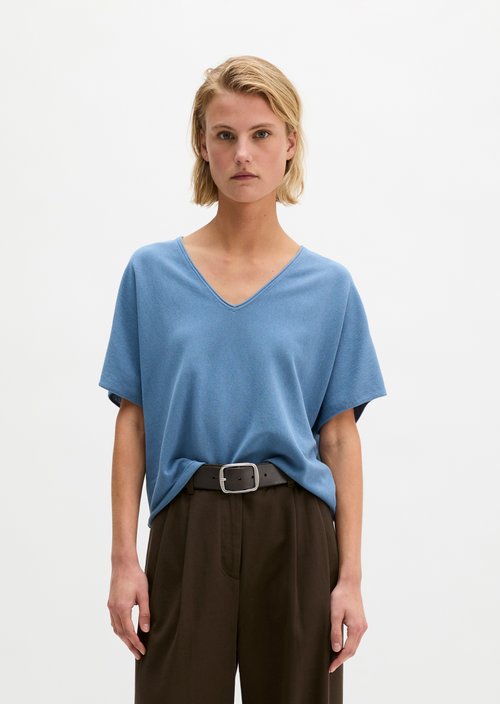 Short sleeve sweater loose — Provincial Blue