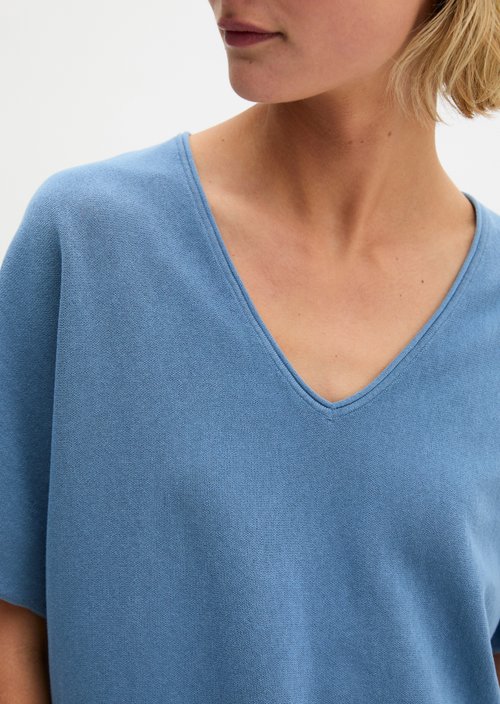 Short sleeve sweater loose — Provincial Blue