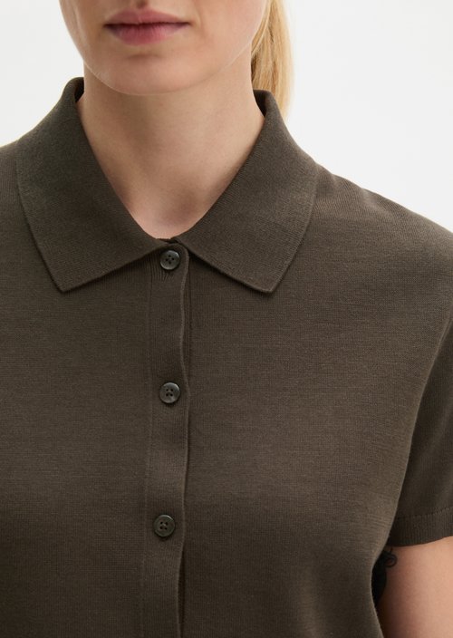 Regular polo-style cardigan — Mossy Earth