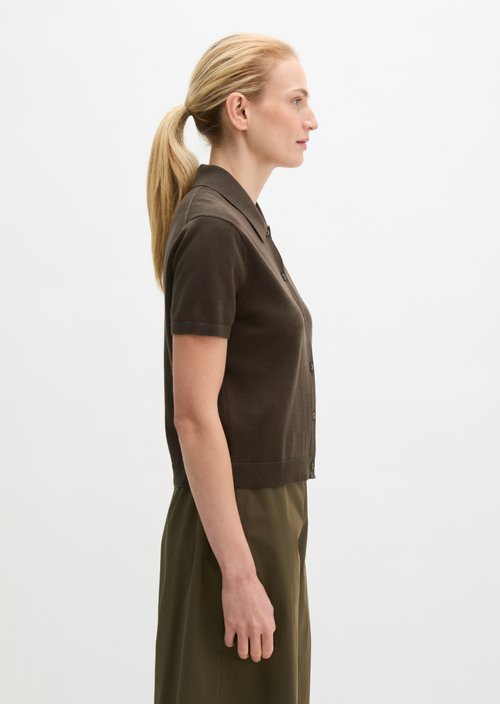 Regular polo-style cardigan — Mossy Earth