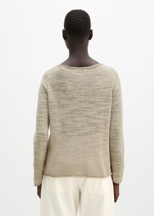 Slub sweater slim — Linen Beige