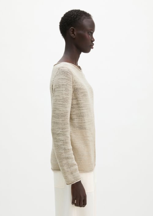Slub sweater slim — Linen Beige